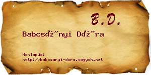 Babcsányi Dóra névjegykártya