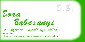 dora babcsanyi business card